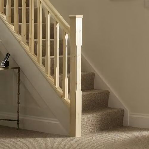 Blueprint Joinery Stop Chamfered Pine Newel Post, 1500mm Half Post, W: 90mm x D: 42mm – 2