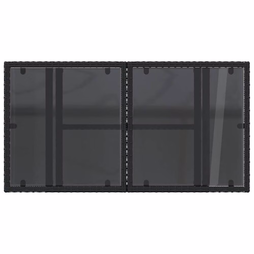 Berkfield Home Rectangular Garden Table with Glass Top in Black Poly Rattan, W/D/H: 100 x 55 x 73 cm – 5
