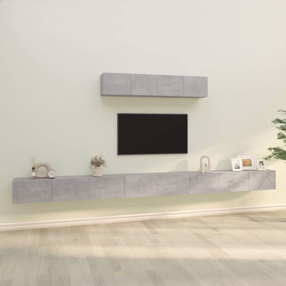 Berkfield Home 4 Piece Concrete Grey Engineered Wood TV Cabinet Set – 2