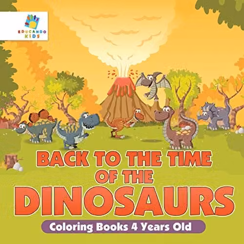 Educando Kids Back to the Time of the Dinosaurs Colouring Book for 4 Year Olds, Multicolour