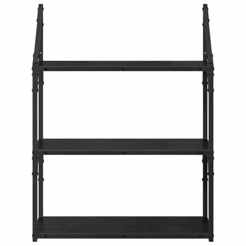 vidaXL Wall-Mounted Modern Shelf in Black, W/D/H: 60 x 21 x 78.5 cm – 4