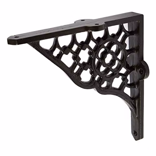 Hammer and Tongs Honeycomb Iron Wall Mounted Shelf Bracket in Matt Black