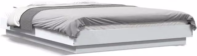 Berkfield Home Modern White Glossy Bed Frame W/D/H: 140 x 200 cm – 1