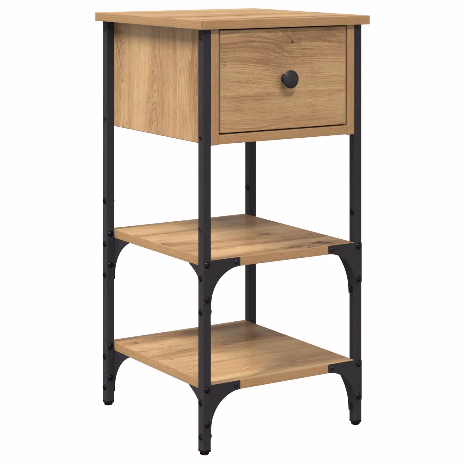 Berkfield Home Artisan Oak Bedside Cabinet in Beige, W/D/H: 34 x 36 x 70 cm – 2