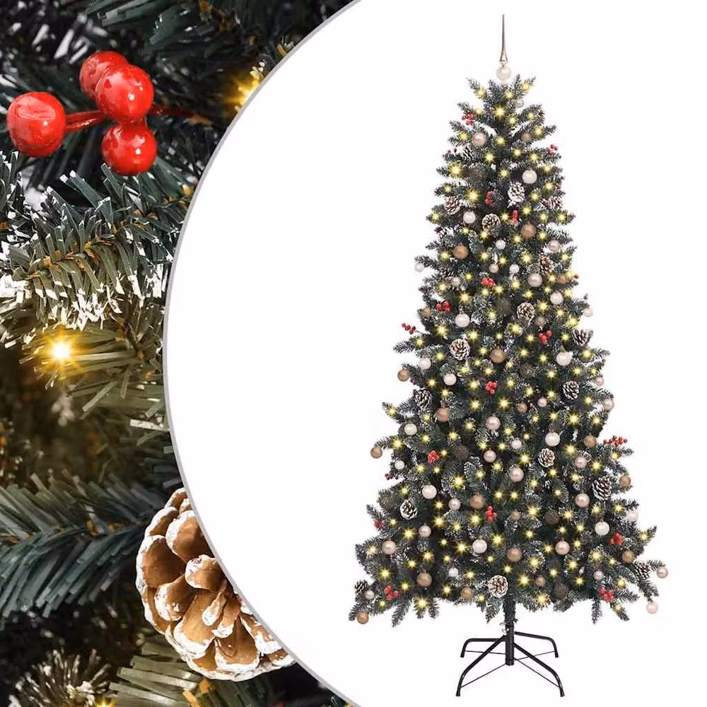 Berkfield Home Artificial Christmas Tree, Green, W/D/H: 129.5 x 129.5 x 240 cm – 2