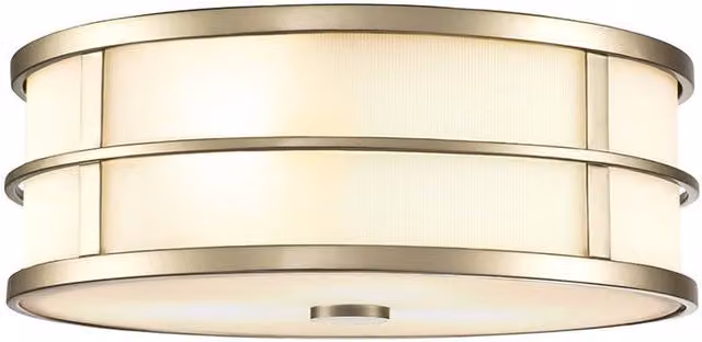 Netlighting Fusion 3 Light Cylindrical Ceiling Light in Painted Natural Brass and Yellow