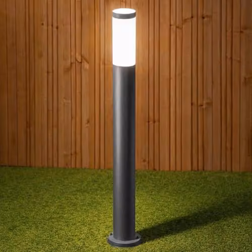 CGC Lighting Stainless Steel Silver Outdoor Post Bollard Light for Garden and Terrace – 3
