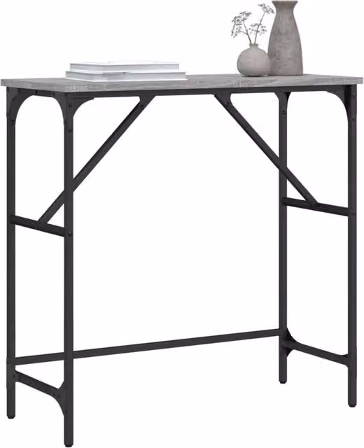 Berkfield Home Decorative Console Table in Grey Sonoma, W/D/H: 75 x 32 x 75 cm