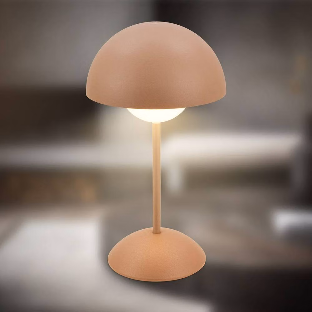 Briloner Rechargeable LED Mushroom Table Lamp with Touch Dimming, IP44 Waterproof, Coffee Beige, H 29 cm x W 16 cm x D 16 cm – 3