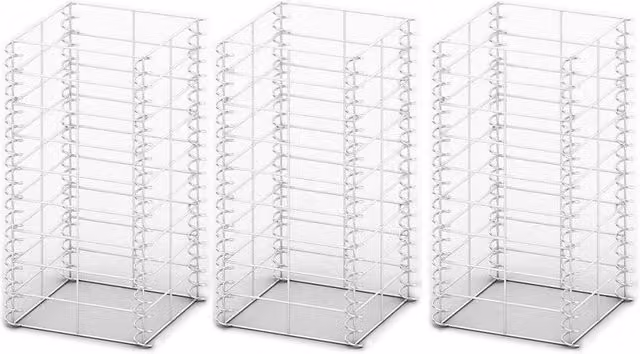 Berkfield Home 3 Piece Galvanised Steel Gabion Basket Set in Silver, W/D/H: 25 x 25 x 50 cm
