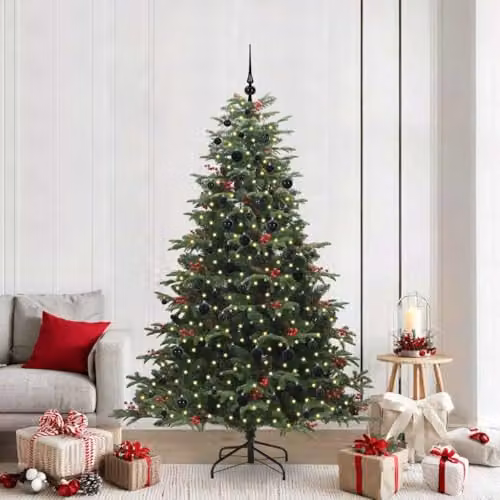 vidaXL Artificial Christmas Tree with 300 LEDs in Green, Height: 210 cm – 2