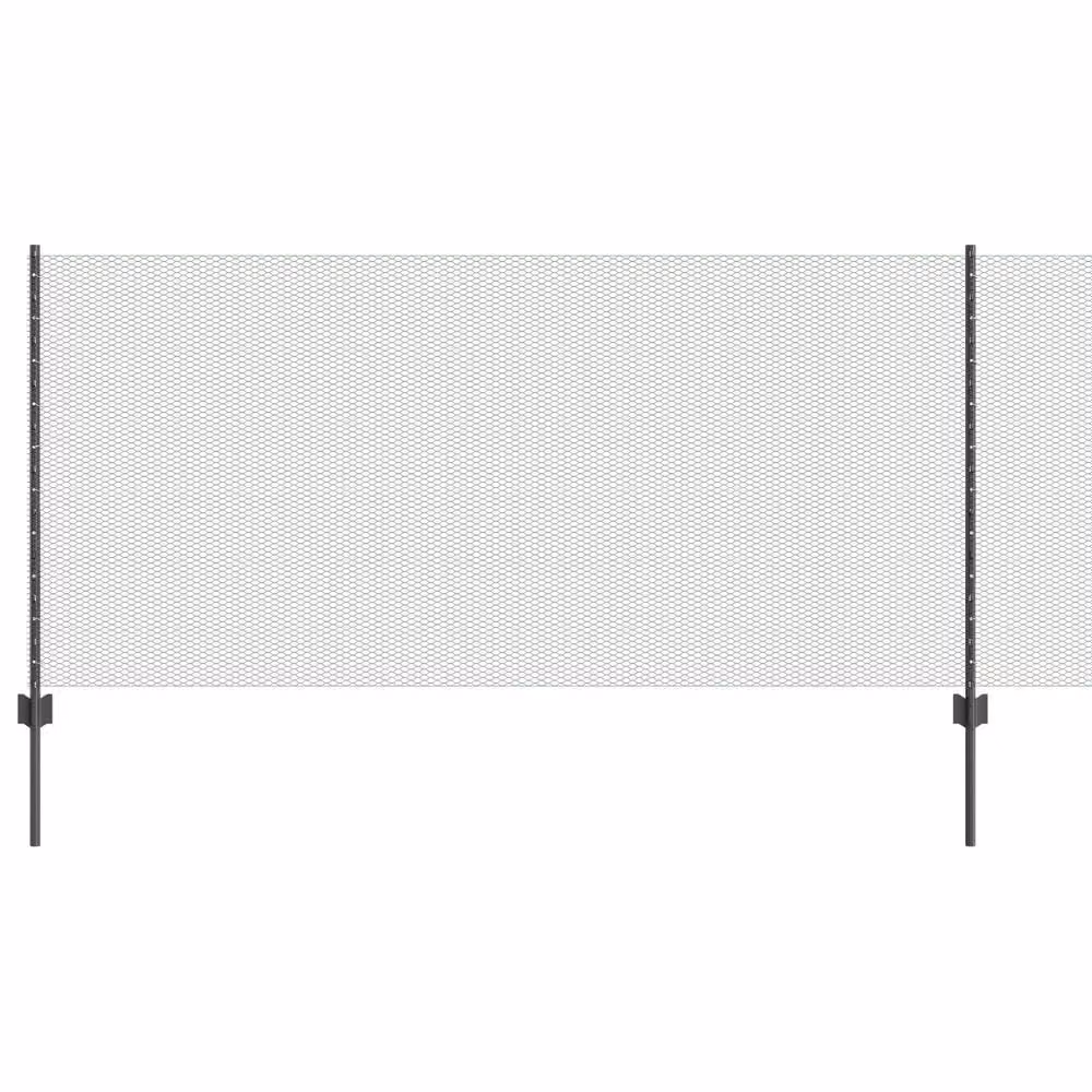 Berkfield Home Steel U-Channel Mesh Fence Posts, Grey, 10 Pack, Height: 100 cm – 2