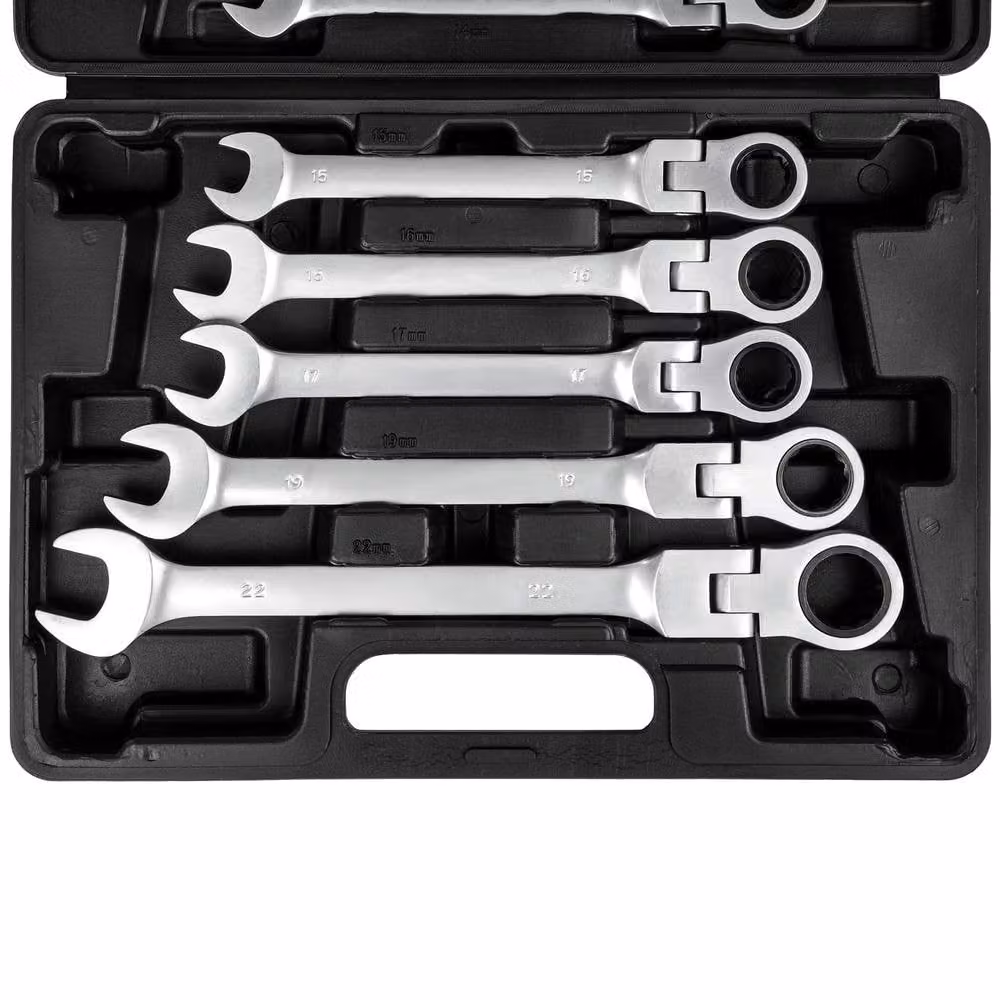 tectake Chrome Vanadium Spanner Set in Black and Silver – 2