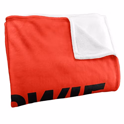LOGOVISION David Bowie 75 Single Colour Logo Super Soft Microfibre Fleece Throw Blanket, White and Red, W/D/H: 152 x 127 cm – 2