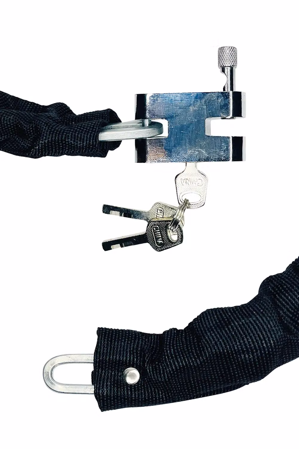 Neel Blue Heavy Duty Black Bike Lock Chain with 3 Keys, 38mm x 1.8m – 2