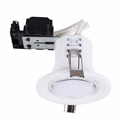ValueLights Modern Fire Rated Ceiling Downlight Fitting, Pack of 4, White or Chrome