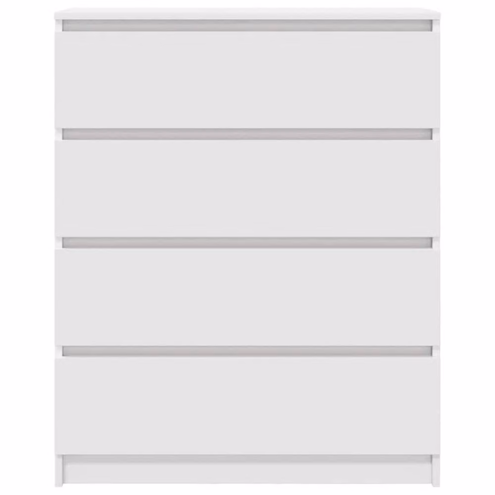 Berkfield Home White Minimalist Sideboard in Matt MDF, W/D/H: 80 x 35 x 99 cm