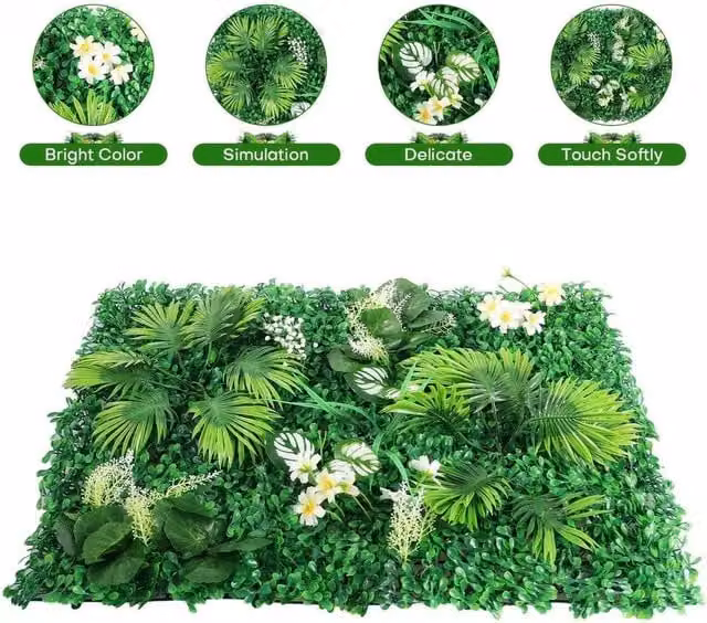 SPETLEK Artificial Plant Wall Mat Greenery Fence, Green, W: 60 cm, H: 40 cm