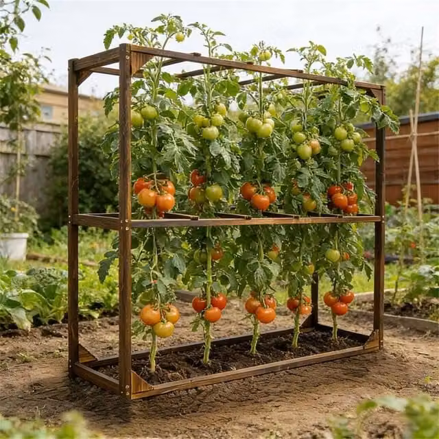 SPETLEK Trellis Raspberry and Grape Plant Support Stand in Brown, H 118.7 cm x W 115 cm