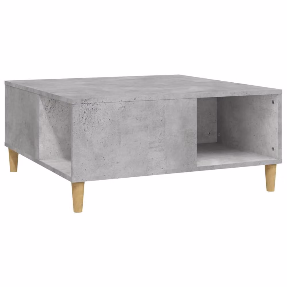 Berkfield Home Sturdy Square Coffee Table in Concrete Grey, W/D/H: 80 x 80 x 36.5 cm – 2