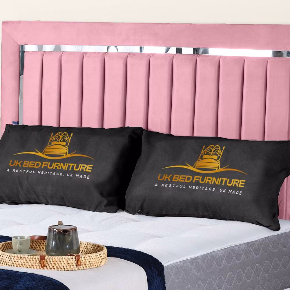 UK Bed Furniture Pink Velvet Upholstered Gas Lift Storage Bed with 48-inch Headboard, W/D/H: 180 x 200 cm – 2