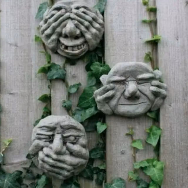 Garden Mile Grey Stone Gargoyle Wall Plaque Ornament