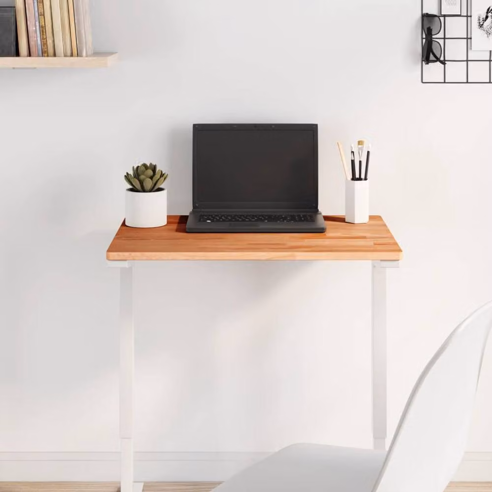 Berkfield Home Rectangular Solid Beech Wood Table Top in Tan/Brown, W: 60 cm, D: 40 cm, H: 1.5 cm – 2