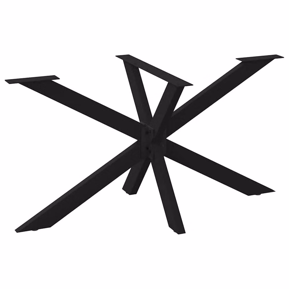 Berkfield Home Spider Shape Dining Table Leg in Matt Black Steel, W: 150 cm, D: 78 cm, H: 72-73 cm – 2