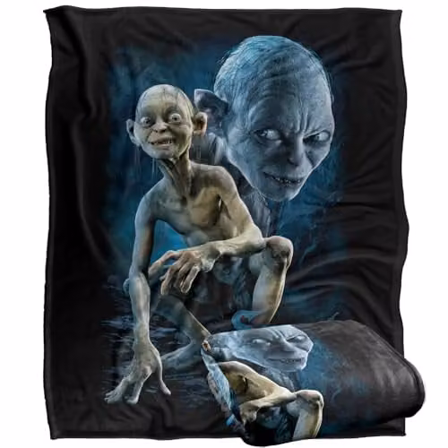 LOGOVISION Lord of the Rings Return of the King Smeagol Silky Touch Super Soft Fleece Throw Blanket, W: 127 cm, L: 152 cm