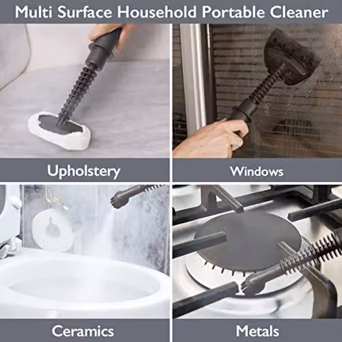 Quest Handheld Steam Cleaner in Green with 9 Cleaning Attachments and Accessories – 3