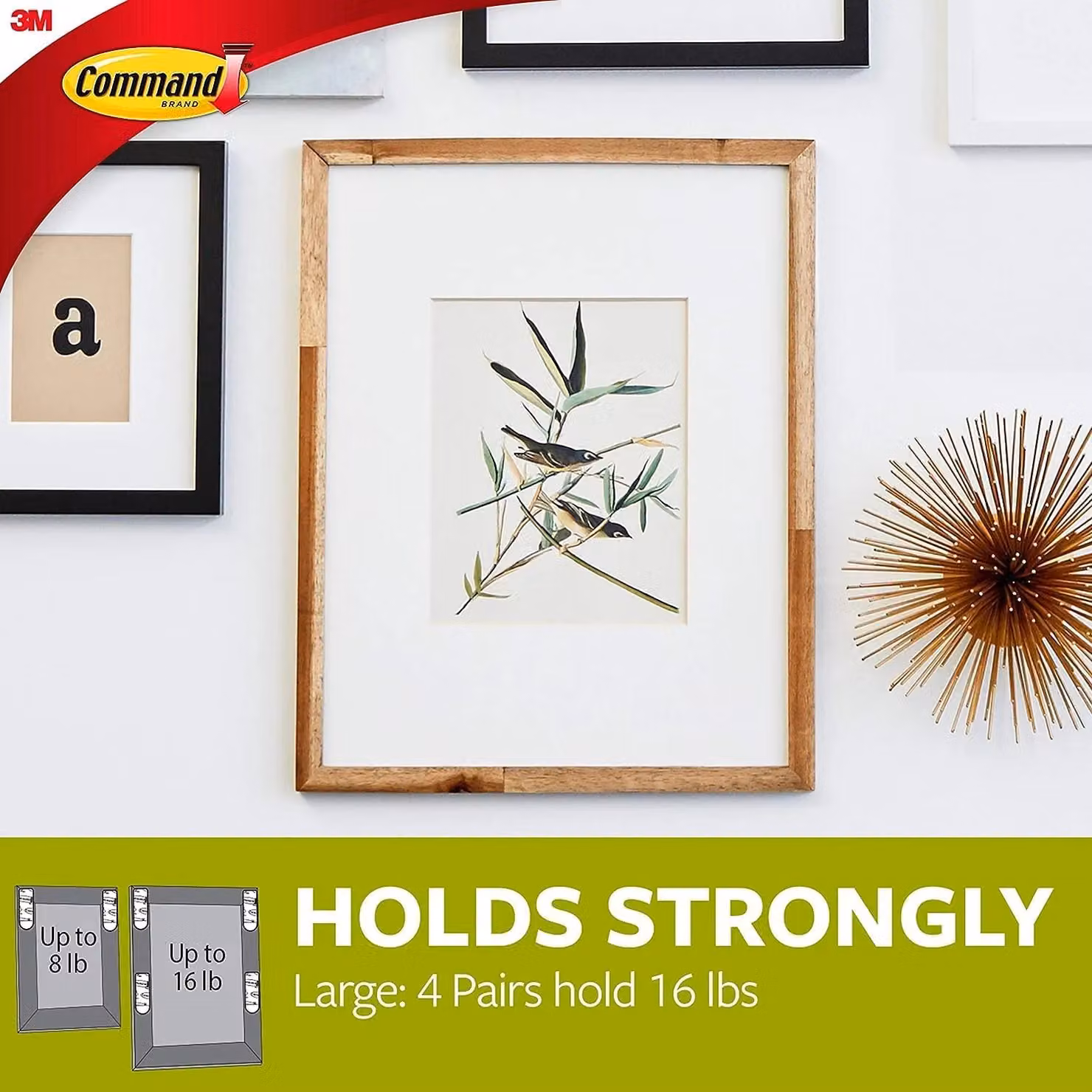 3M Command White Double Sided Medium and Large Picture Hanging Strips Value Pack – 2