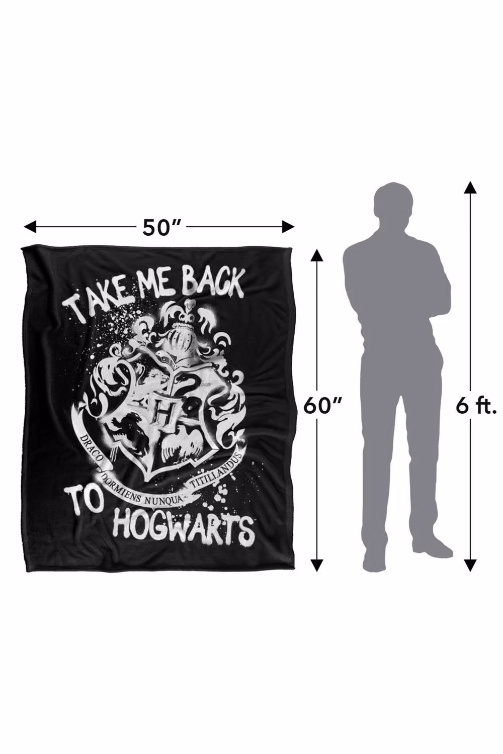 Warner Bros. Harry Potter Hogwarts Spray Badge Super Soft Silky Touch Throw Blanket, Extra Large, Multicolour and Black – 3