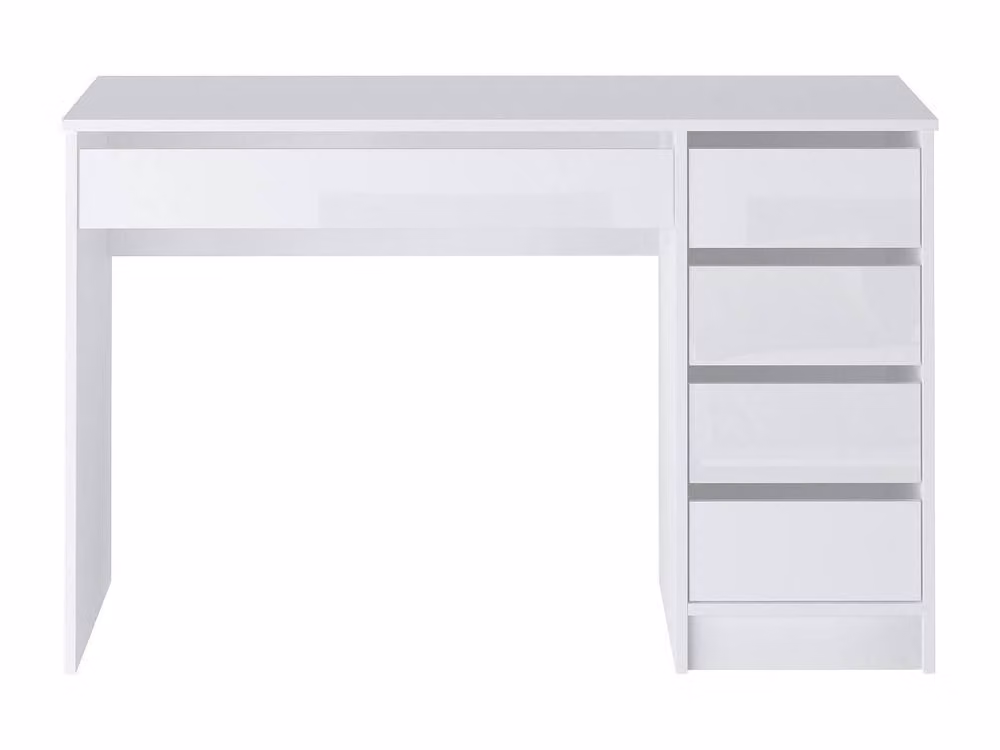 JENEMI Modern Gloss White Writing Desk with Drawer Unit W/D/H: 120 x 60 x 76 cm – 2