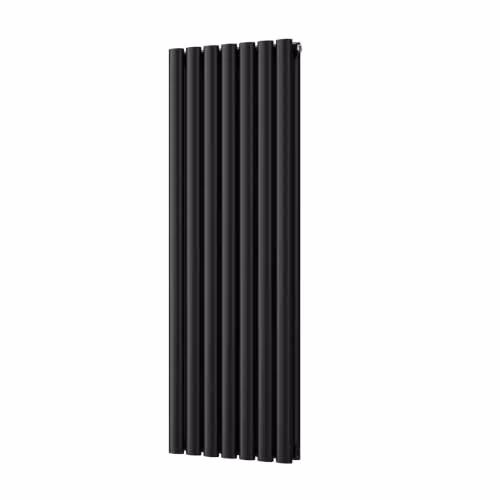 UK Radiators Omeara Black Elliptical Tube Vertical Designer Radiator, W: 40.6 cm, H: 120 cm – 2