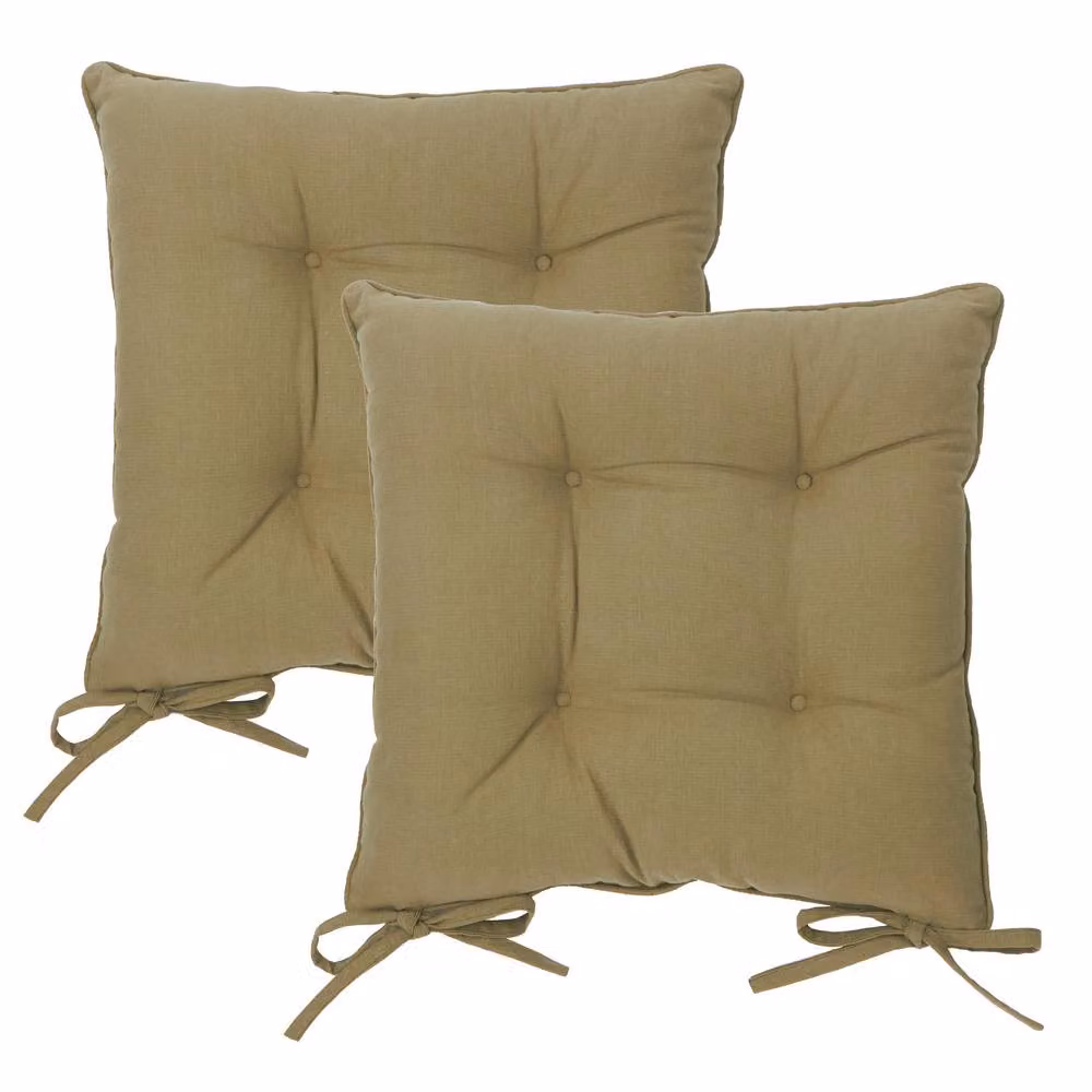 Riva Home 2-Pack Square Cotton Seat Pads in Green, W/D/H: 40 x 40 x 40 cm – 3