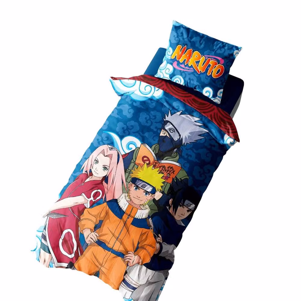 Naruto Reversible Graphic Duvet Set and Pillowcase, Multicolour, W/D/H: 90 x 190 cm – 2