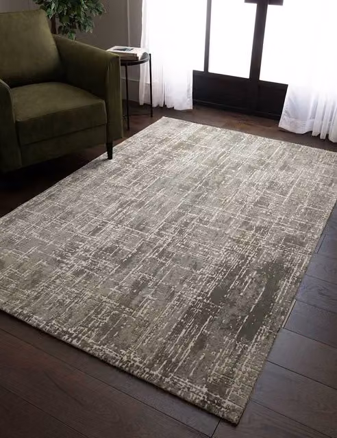 Asiatic Kuza Abstract Woven Rectangular Rug in Green
