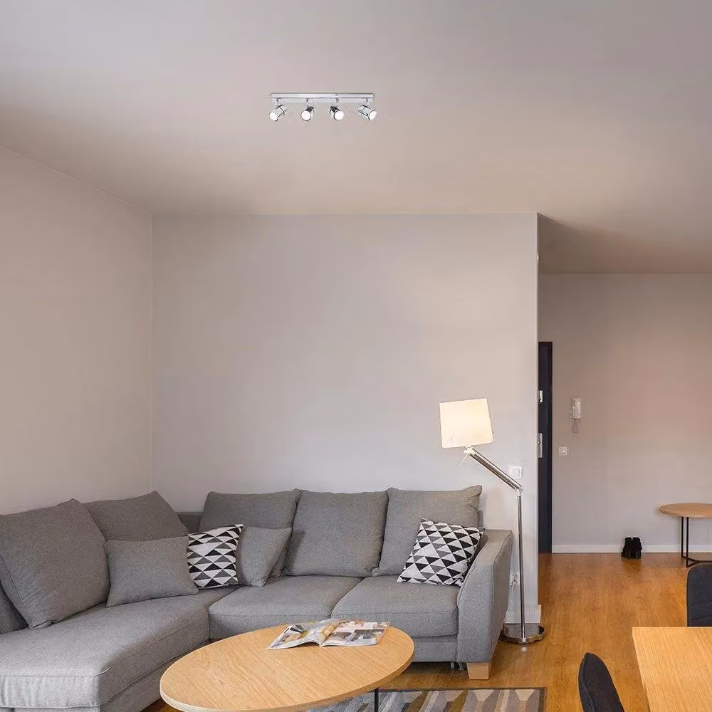 ValueLights Rosie 4 Way Adjustable Bar Ceiling Spotlight Fitting in Chrome and Silver – 3