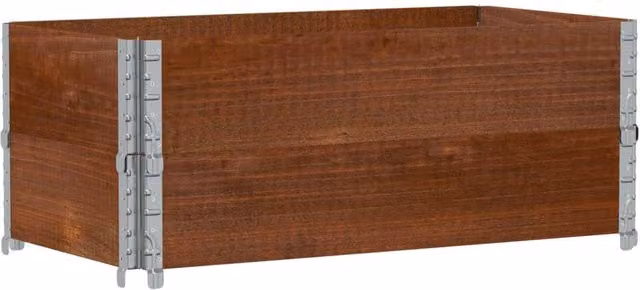 Berkfield Home Garden Brown Wooden Raised Bed Planter with Galvanised Steel, W: 100 cm, D: 50 cm