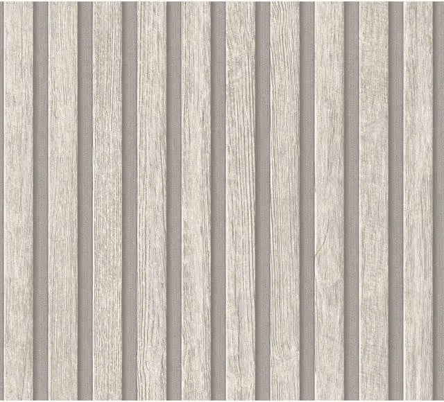 A.S. Création Modern Striped Wood Slats Vinyl Wallpaper in Grey – 1