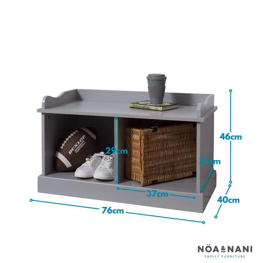 Nöa and Nani Stockholm Storage Bench in Silk Grey – 4