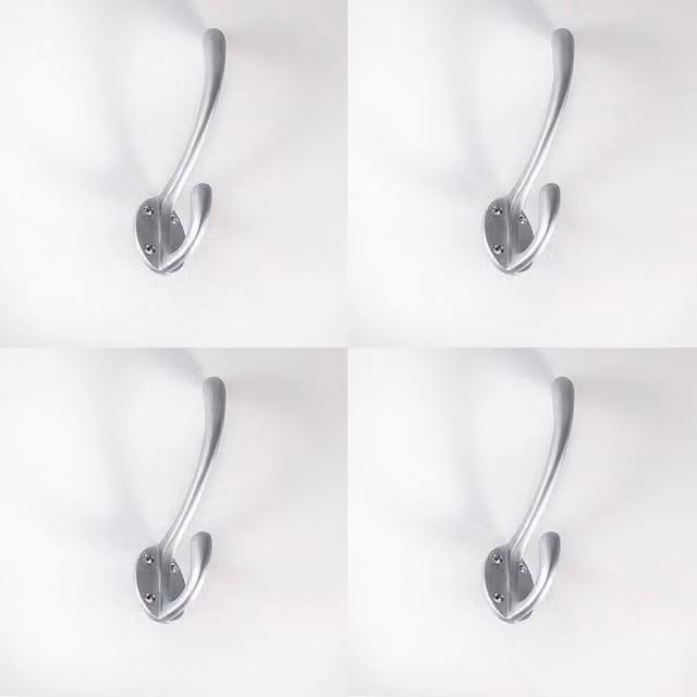 Loops 4x Heavyweight One Piece Hat and Coat Hook in Satin Chrome with 76mm Projection