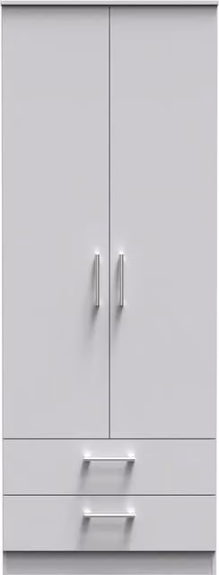 Ready Assembled 2 U Cornwall 2 Door 2 Drawer Wardrobe in Light Grey