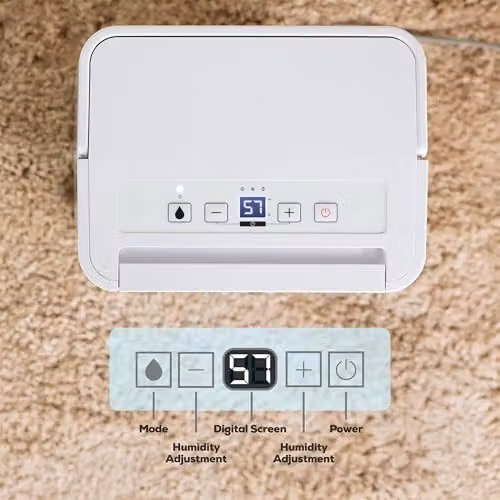 TCP 6L Portable Dehumidifier in White with 2.1L Water Tank, Sleep Mode, Continuous Drainage and Timer – 5