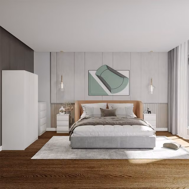 Seconique Malvern 3 Door Wardrobe Bedroom Set in White