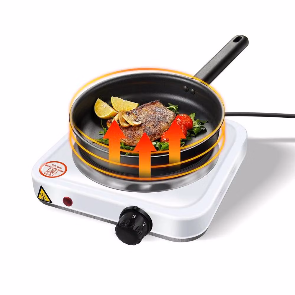FLAVORA Single Portable Hot Plate Cooker with 5 Heat Levels in White – 2