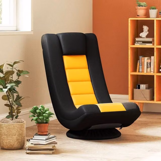 KORVIXA 4 Position Adjustable Folding Floor Sofa in Black – 1
