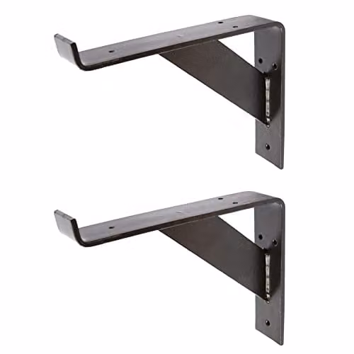 Hammer and Tongs Gallows Style Scaffold Iron Shelf Brackets, Black, Pack of 2 – 1