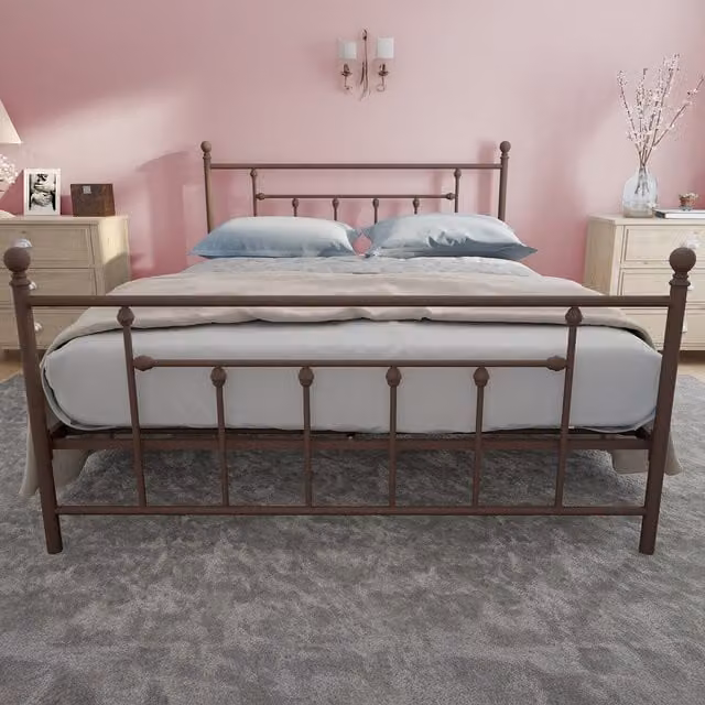 Dorel Home Manila Metal Bed in Bronze, W 180 cm x D 200 cm