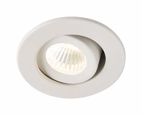 Netlighting LALO Round Recessed Tilt LED Downlight, Matt White and Transparent, 4000K, 240lm, IP20